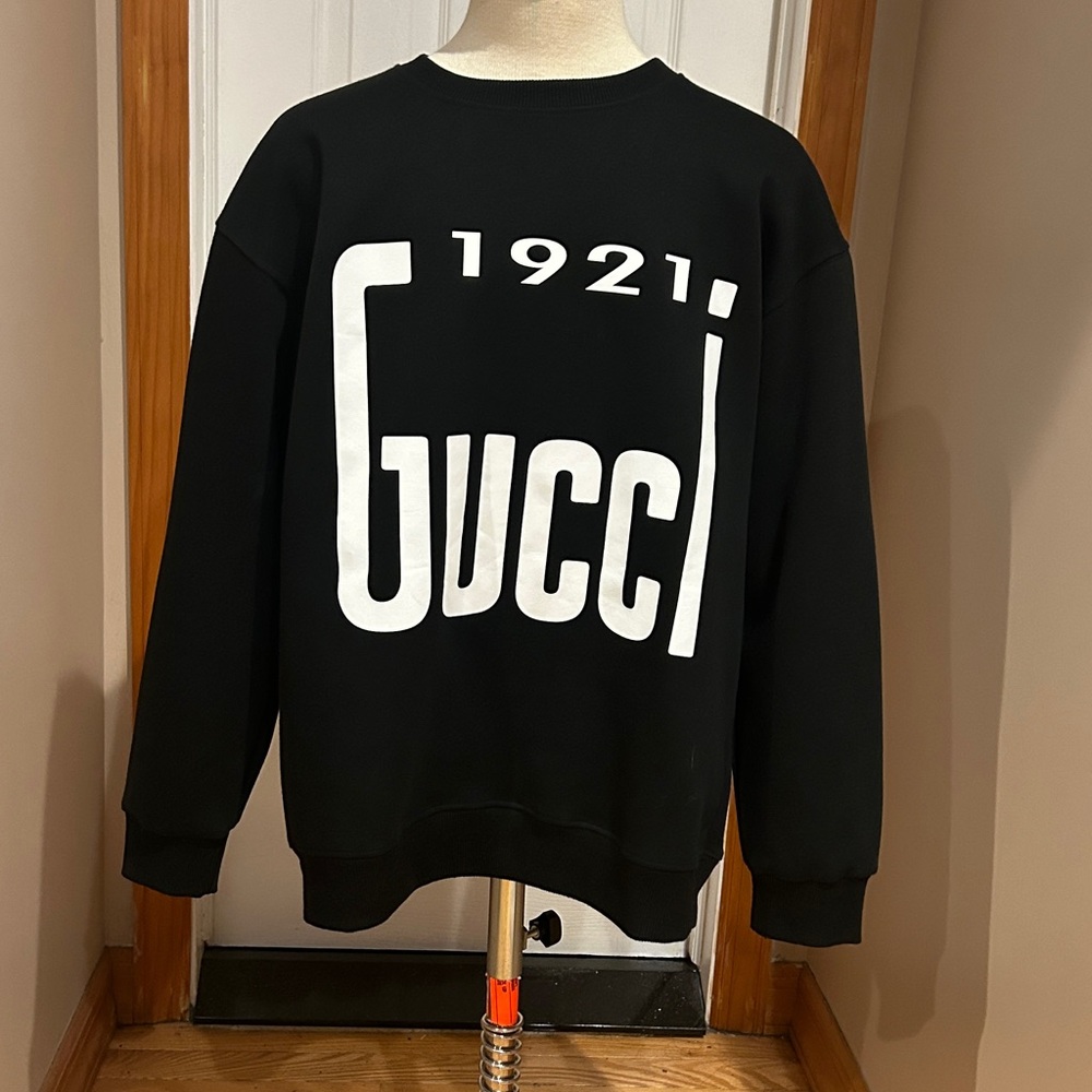 Gucci Authentic sweatshirt crewneck black and white